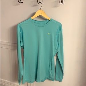 Nike blue long sleeve running shirt